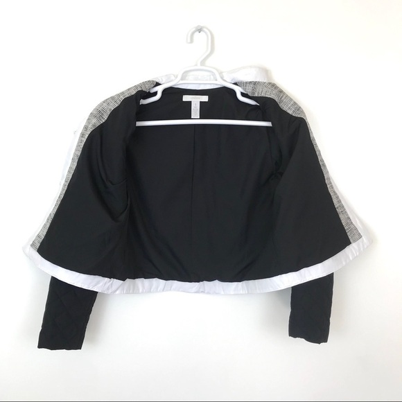 Chicos Black White Trim Tweed Jacket 1 Medium 8 - Picture 8 of 8